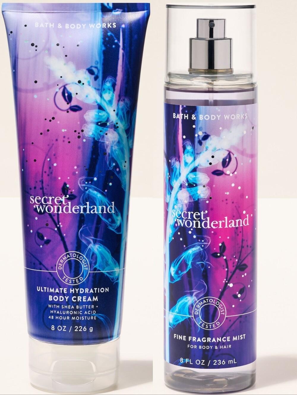 Bath & Body Works Secret Wonderland Fragrance Mist & Body Cream Set New RARE
